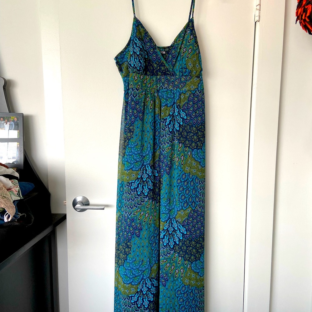 Peacock paisley maxi dress